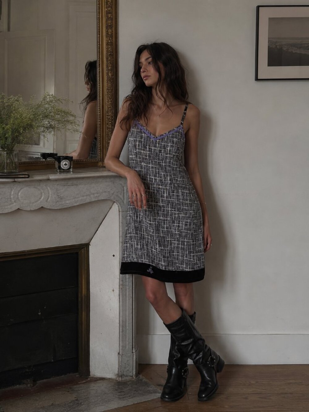 Vintage 90s Cami Slip Dress Purple Brown Y2K Grunge Fairy Grunge Midi Dress S